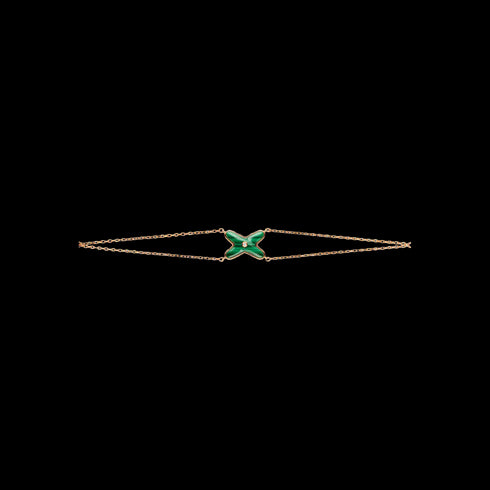 BRACCIALE JEUX DE LIENS IN ORO ROSA CON MALACHITE E DIAMANTE  083974